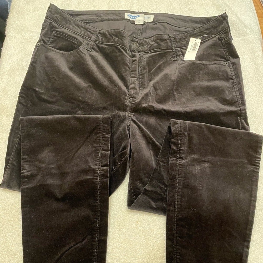 Old Navy Black Velvet Stretch Rock Star Super Skinny Jeans, size 16